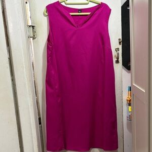 SHEIN Bright Pink Sleeveless Midi Dress